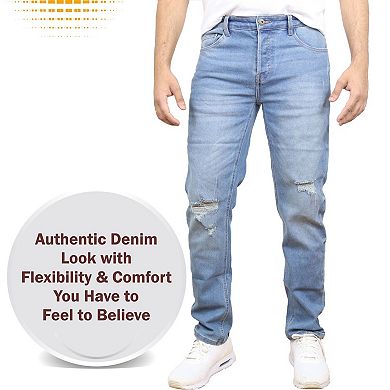 Blue Ice Men's Stretch Ripped Jeans