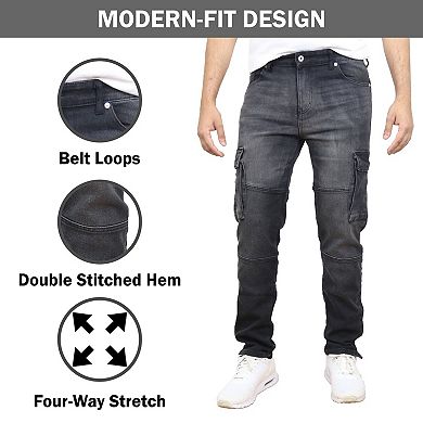 Blue Ice Men's Stretch Cargo Pocket Jeans