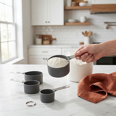Affordable Plastic Measuring Spoons Set, Nesting Kitchen Spoons for Compact Storage