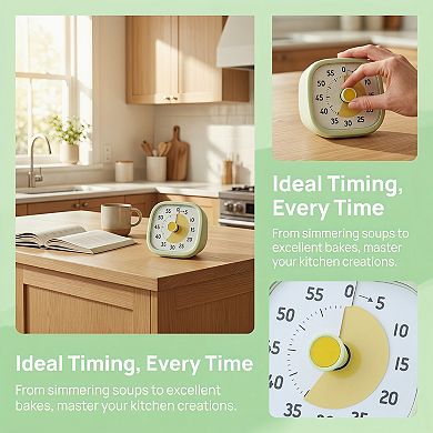 60 Minute Kitchen Timer, Digital Visual Timer for Student and Adults