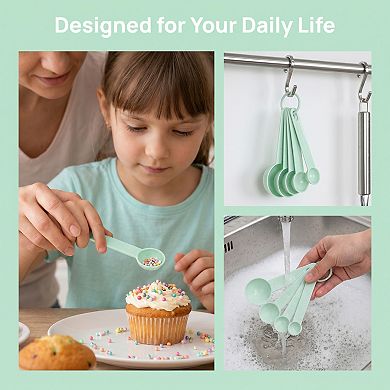 Plastic Measuring Spoons for Liquid and Dry Ingredients, Good for Daily Meal Prep