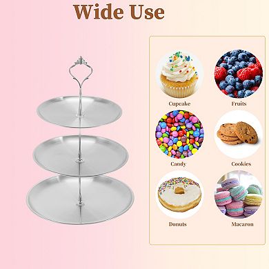 1Pc 3 Tier Round Cup Cake Holder Tower with Tiered Serving Tray for Donut Fruits