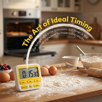 Kitchen Timer, Loud Alarm Clock Magnetic Backing Stand Cooking Timers