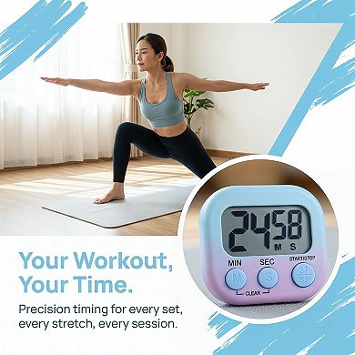 Kitchen Timer Loud Alarm Clock Magnetic Backing Stand Cooking Timer