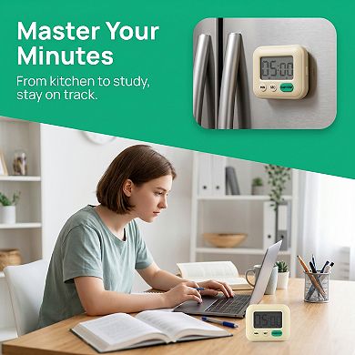 Kitchen Timer, Loud Alarm Clock Magnetic Backing Stand Cooking Timers, Digital Timer