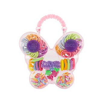 Claire's Butterfly 180 pc Hair Elastics & Clips Set