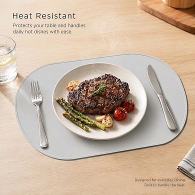 6 Pack Silicone Placemats for Kitchen Dining Table Decor Heat Resistant Table Placemats 21x11 inch