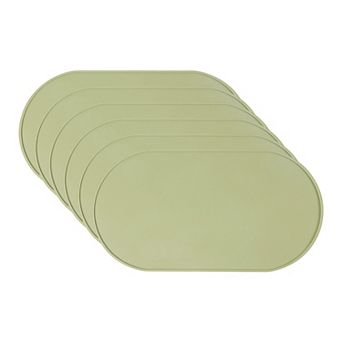 6 Pack Silicone Placemats for Kitchen Dining Table Decor Heat Resistant Table Placemats 21x11 inch