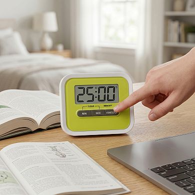 Digital Kitchen Timer, Loud Alarm Clock with Magnetic Backing and Stand