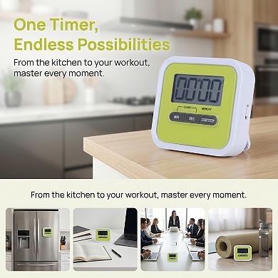 Digital Kitchen Timer, Loud Alarm Clock with Magnetic Backing and Stand