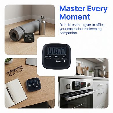Kitchen Timer with Loud Alarm, Magnetic Backing and Stand, Digital Cooking Timer