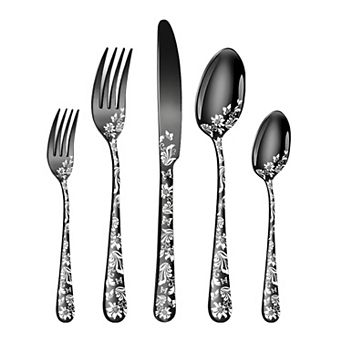 5 pc Silverware Set, Stainless Steel Flatware Set, Cutlery Set for 1, Serving Utensils Set
