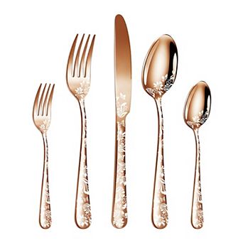 5 pc Silverware Set, Stainless Steel Flatware Set, Cutlery Set for 1, Serving Utensils Set