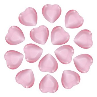 15 pc Natural Heart Shaped Crystal Stone, Mini Polished Love Gemstone Crystal Pocket Rock Engraved