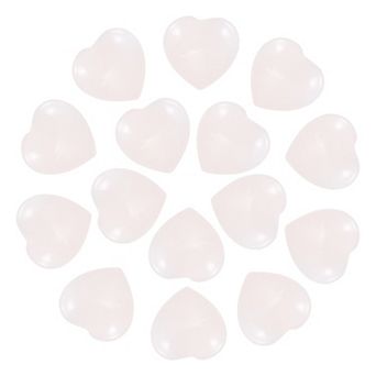 15 pc Natural Heart Shaped Crystal Stone, Mini Polished Love Gemstone Crystal Pocket Rock Engraved