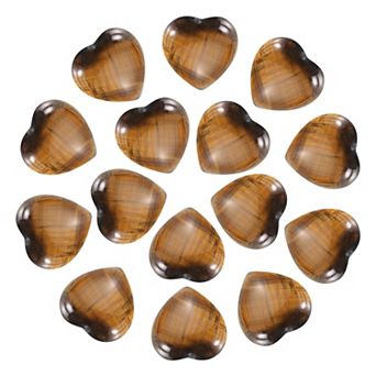 15 pc Natural Heart Shaped Crystal Stone, Mini Polished Love Gemstone Crystal Pocket Rock Engraved