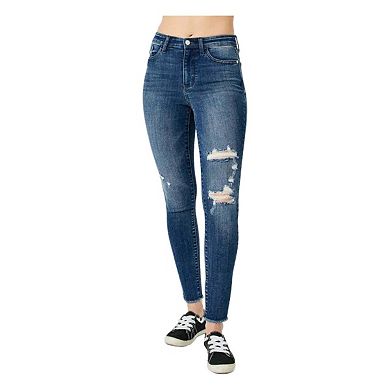Full Size High Waist Distressed Skinny Jeans