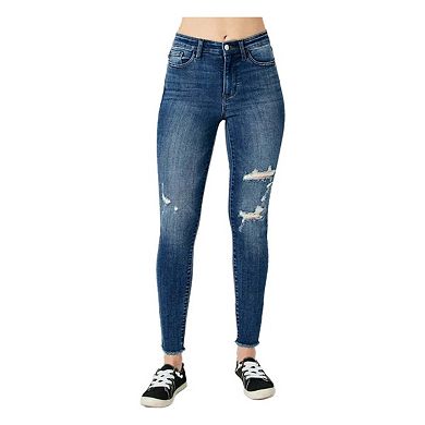 Full Size High Waist Distressed Skinny Jeans