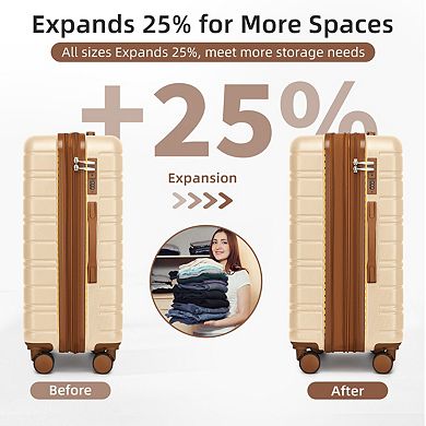 6 Piece Luggage Set with Spinner Wheels, Travel Duffle & Toiletry Bag