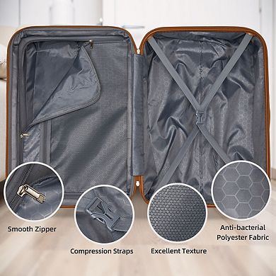 6 Piece Luggage Set with Spinner Wheels, Travel Duffle & Toiletry Bag