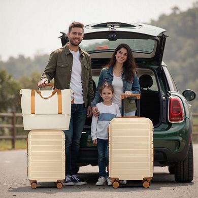 6 Piece Luggage Set with Spinner Wheels, Travel Duffle & Toiletry Bag