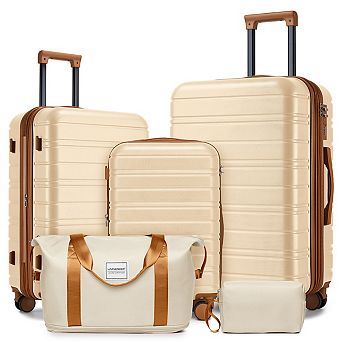 6 pc Luggage Set with Spinner Wheels, Travel Duffle & Toiletry Bag