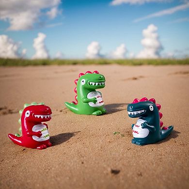 4Pcs Dinosaur Figurines Realistic Design Yellow Green Red Blue