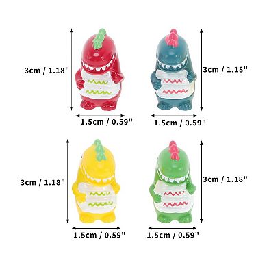 4Pcs Dinosaur Figurines Realistic Design Yellow Green Red Blue