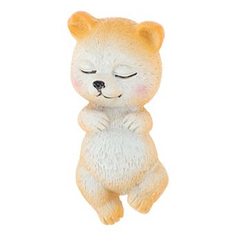 1 pc Garden Statue Miniature Lying Puppy Statue Outdoor Statue Orange Yellow