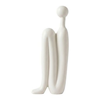 Abstract Human Figure Bookends Thinking Man Statue Decorative Book Ends Modern Resin Body for Office