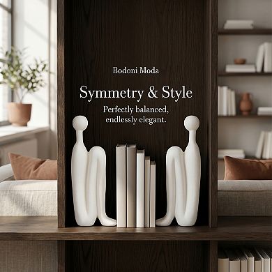 Abstract Human Figure Bookends Thinking Man Statue Decorative Book Ends Modern Resin Body for Office