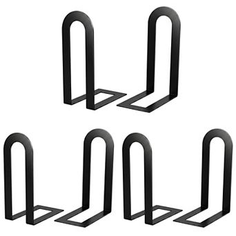 Decorative Metal Bookends Compact Hollow Book Ends for Shelves Non Skid Book Decor