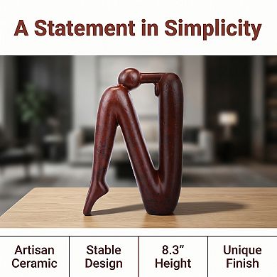 Abstract Human Figure Bookends Thinking Man Statue Book Ends 5.5"Lx2.4"Wx8.3"H