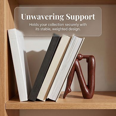Abstract Human Figure Bookends Thinking Man Statue Book Ends 5.5"Lx2.4"Wx8.3"H