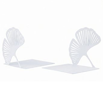 Decorative Metal Bookends Leaf Design Book Ends for Shelves Non Skid Botanical Book Stopper 2 pc