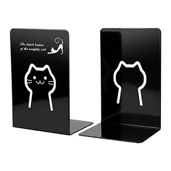 Decorative Cartoon Metal Bookends Book Ends for School Non Skid Hollow out Book Stopper 2 pc