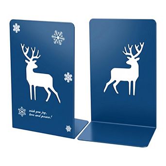 Decorative Cartoon Metal Bookends Book Ends for School Non Skid Hollow out Book Stopper 2 pc