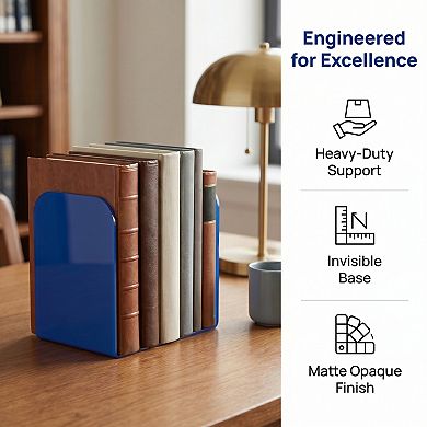 Clear Acrylic Bookends for Shelves Book Ends Modern Non Skid Book Stopper for Home Decor 2Pcs