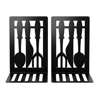 Decorative Metal Bookends Book Ends for Shelves Non Skid Hollow out Book Stopper for Office 2 pc
