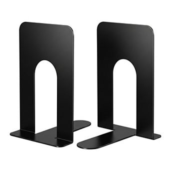 Metal Bookends for Shelves Tall Large Book Ends Holder for Office Library Non Skid Bookshelf 2 pc