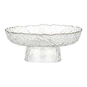Modern Fluted Pedestal Bowl Scalloped Fruit Bowl for Kitchen Counter Elegant Ribbed Bowl for Keys