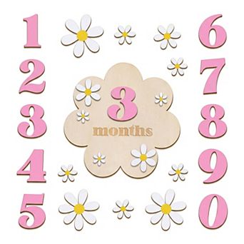 Wooden Flower Wall Art Decor Layered Floral Wood Sign Sprog Wall Decor Small Framed Plaque for Shelf