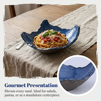 Irregular Ceramic Decorative Bowl Fruit Bowl for Kitchen Counter Modern Shape Centerpiece