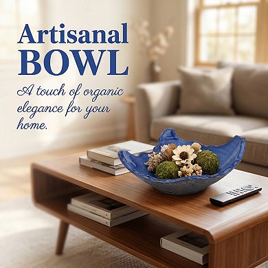 Irregular Ceramic Decorative Bowl Fruit Bowl for Kitchen Counter Modern Shape Centerpiece