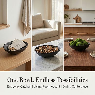 Ceramic Decorative Bowl Modern Boat Shaped Centerpiece Dish for Dining Table Irregular Tray