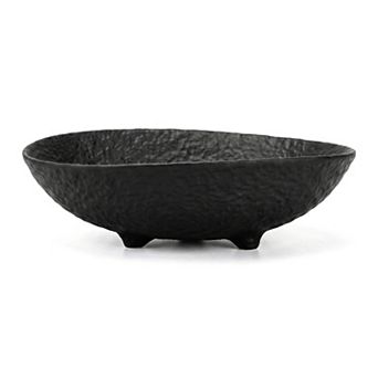 Ceramic Decorative Bowl Modern Boat Shaped Centerpiece Dish for Dining Table Irregular Tray
