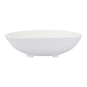 Ceramic Decorative Bowl Modern Boat Shaped Centerpiece Dish for Dining Table Irregular Tray