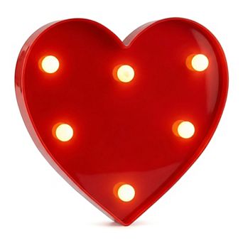 Small Heart Marquee Light Up Sign LED Decorative Heart Lamp for Wedding Anniversary Bedroom Decor