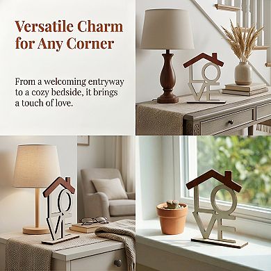 Thick Solid Wood Desk Sign Inspirational Decorative Wood Plaque for Office Home