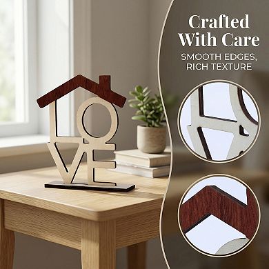 Thick Solid Wood Desk Sign Inspirational Decorative Wood Plaque for Office Home